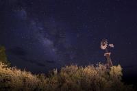 Milky Way with windmill